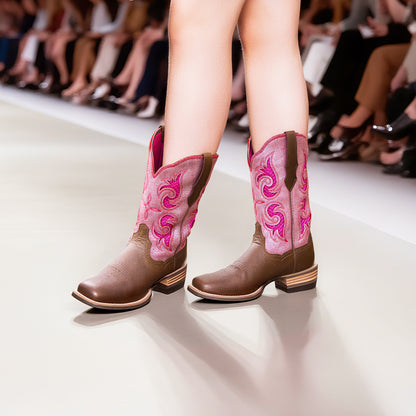 Palitutu PLT203609 Women's Western Cowgirl Boots - Full Grain Leather, Square Toe