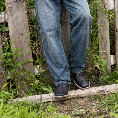 Palitutu PLT103606 Men's Western Cowboy Boots - Full Grain Leather, Square Toe