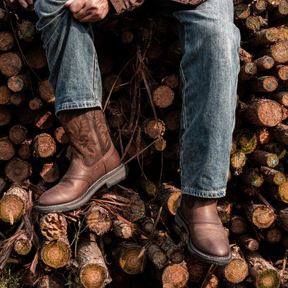 Palitutu PLT403606 Men's Work Boots - Full Grain Leather, Round Toe