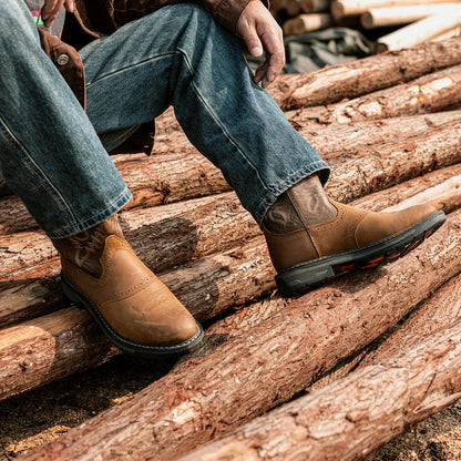 Palitutu PLT403605 Men's Work Boots - Full Grain Leather, Round Toe