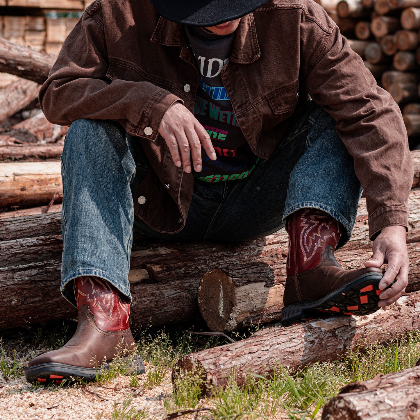 Palitutu PLT403601 Men's Work Boots - Full Grain Leather, Square Toe