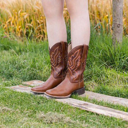 Palitutu PLT703605 Women's Western Cowgirl Boots - PU Leather, Square Toe