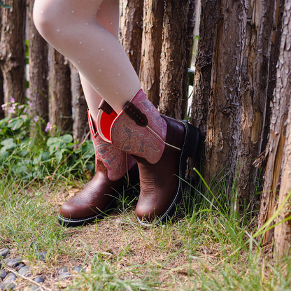 Palitutu PLT303610 Women's Mid-calf Western Boots - Full Grain Leather, Round Toe