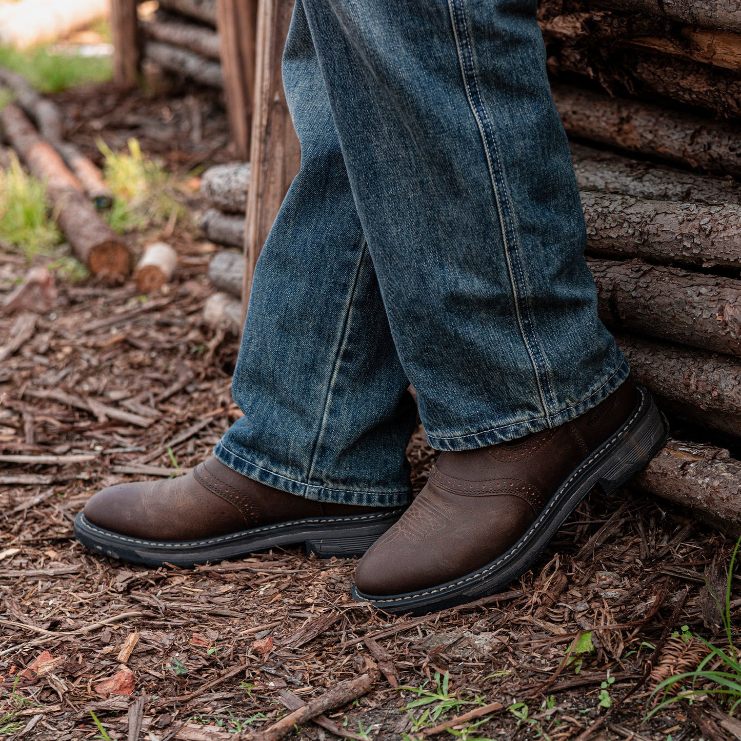 Palitutu PLT403606 Men's Work Boots - Full Grain Leather, Round Toe