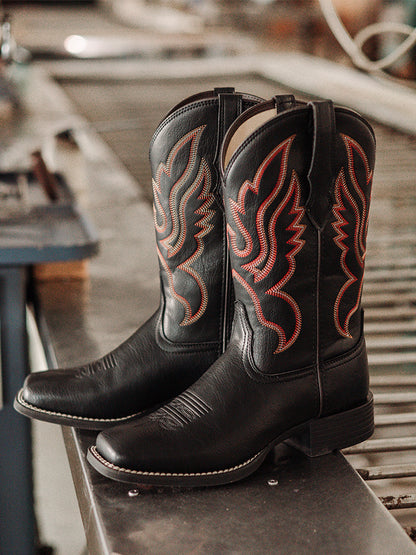 Palitutu PLT703603 Women's Western Cowgirl Boots - PU Leather, Square Toe