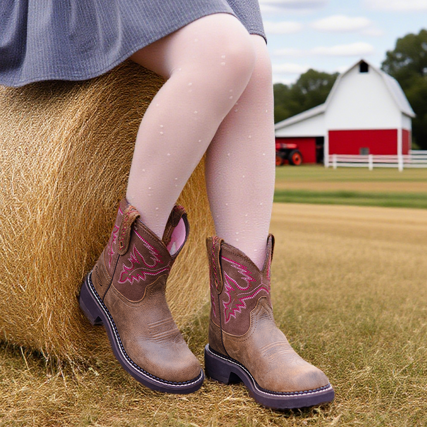 Palitutu PLT303608 Women's Mid-calf Western Boots - Full Grain Leather, Round Toe