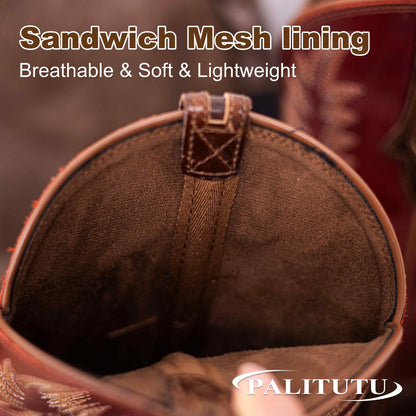 Palitutu PLT203607 Women's Western Cowgirl Boots - Full Grain Leather, Square Toe