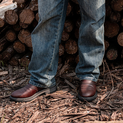 Palitutu PLT403607 Men's Work Boots - Full Grain Leather, Round Toe