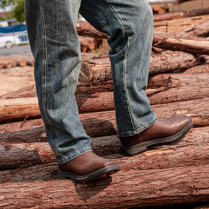 Palitutu PLT403601 Men's Work Boots - Full Grain Leather, Square Toe