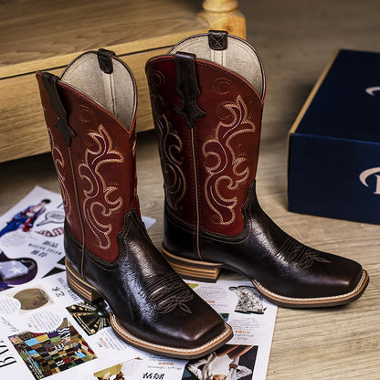 Palitutu PLT203605 Women's Western Cowgirl Boots - Full Grain Leather, Square Toe