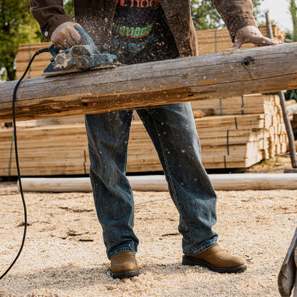 Palitutu PLT403605 Men's Work Boots - Full Grain Leather, Round Toe