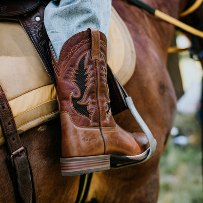 Palitutu PLT103603 Men's Western Cowboy Boots - Full Grain Leather, Square Toe