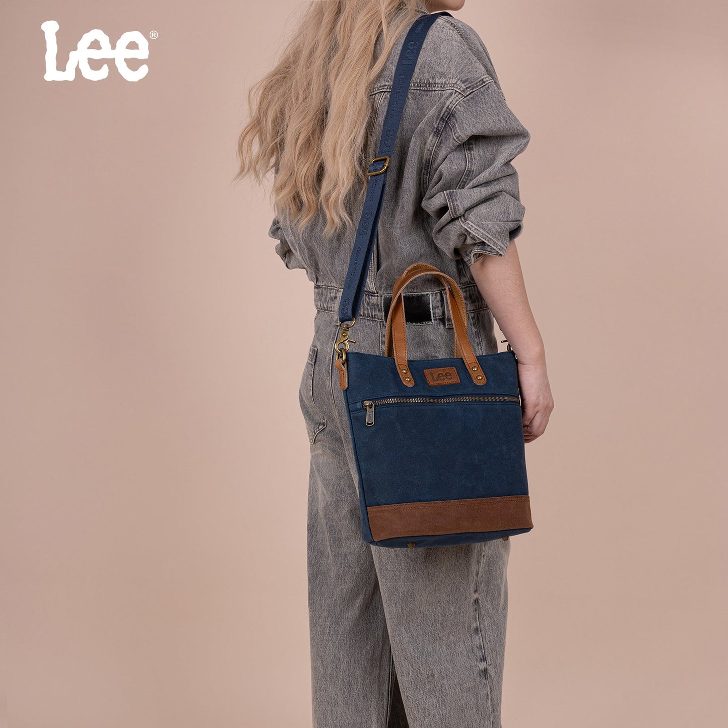LEE51-004  LEE Denim Waxed Canvas Tote/Shoulder Bag/Crossbody