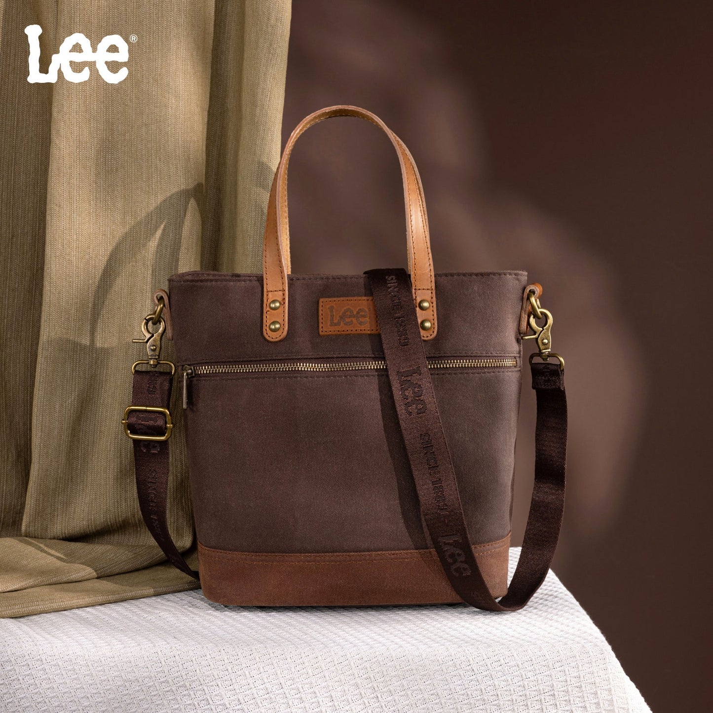 LEE51-004  LEE Denim Waxed Canvas Tote/Shoulder Bag/Crossbody
