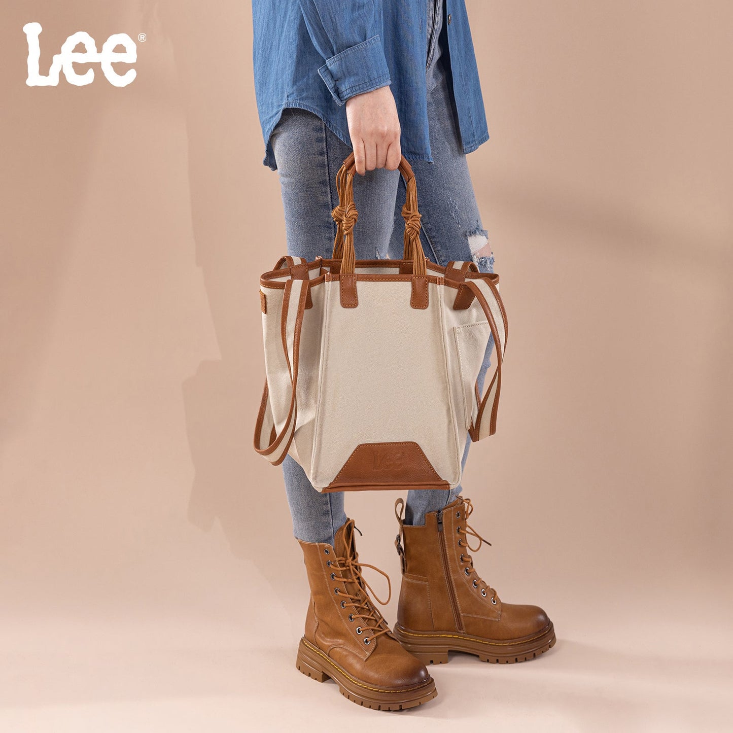 LEE53-002   LEE Canvas Top Knot Handle Tote Bag/Shoulder Bag