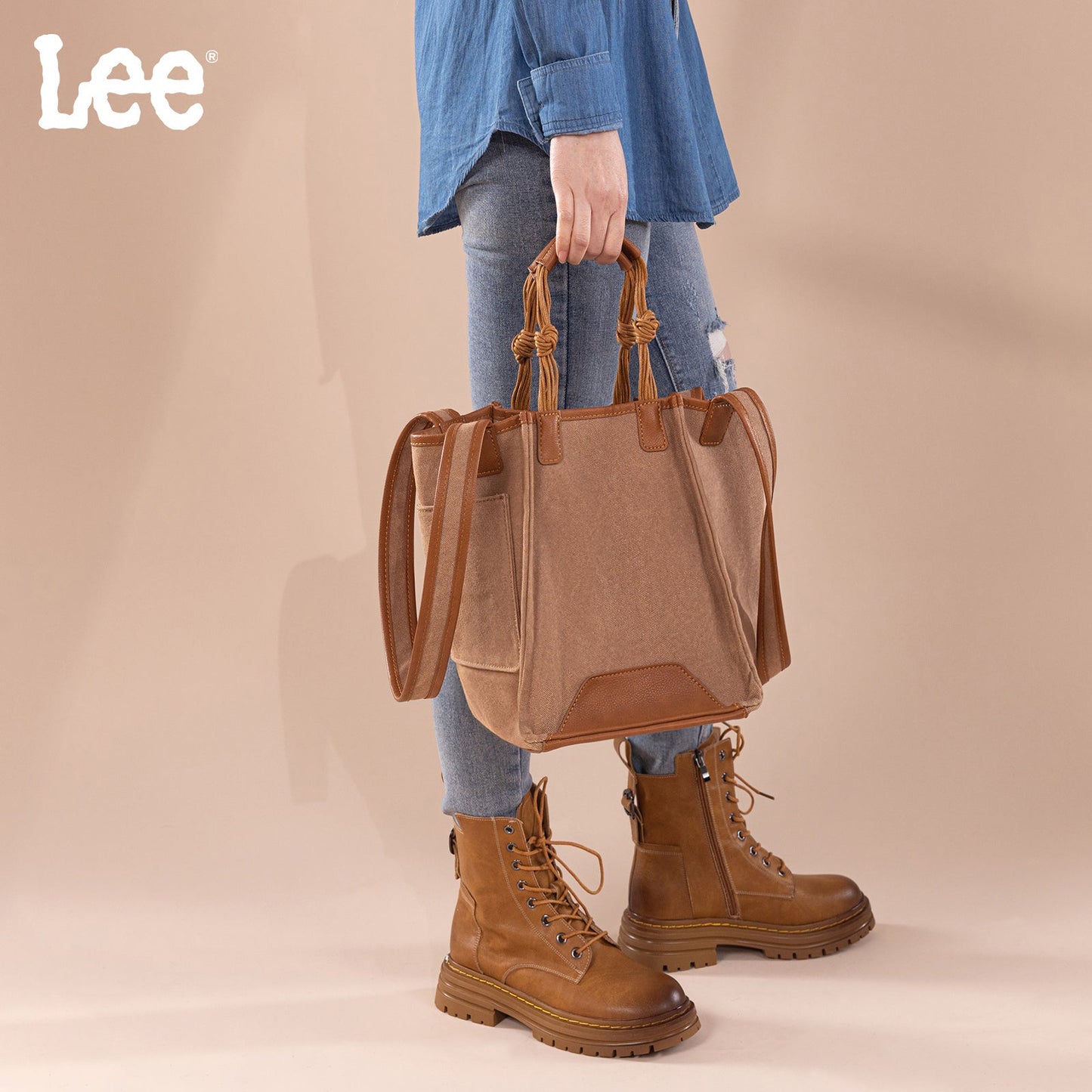 LEE53-002   LEE Canvas Top Knot Handle Tote Bag/Shoulder Bag