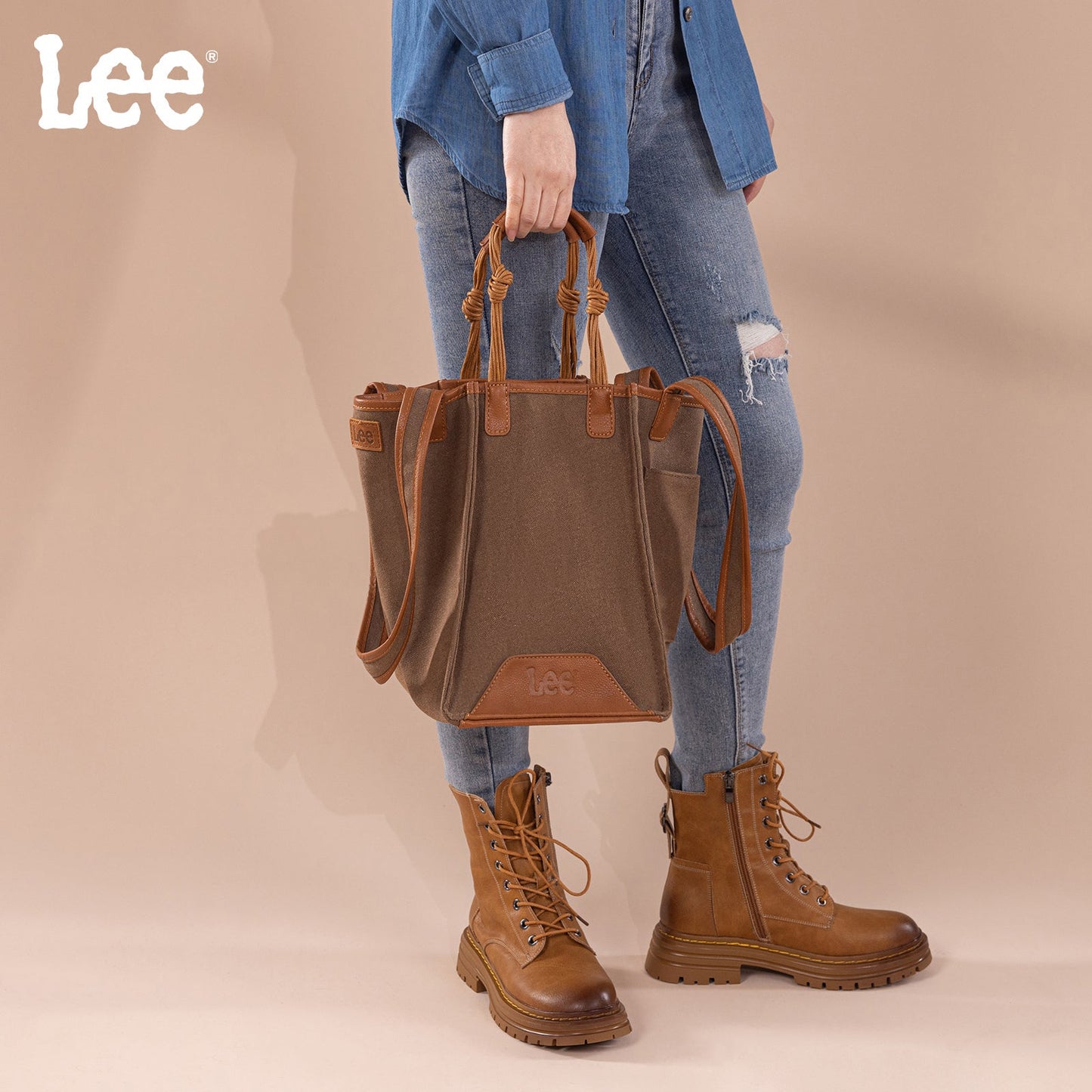 LEE53-002   LEE Canvas Top Knot Handle Tote Bag/Shoulder Bag