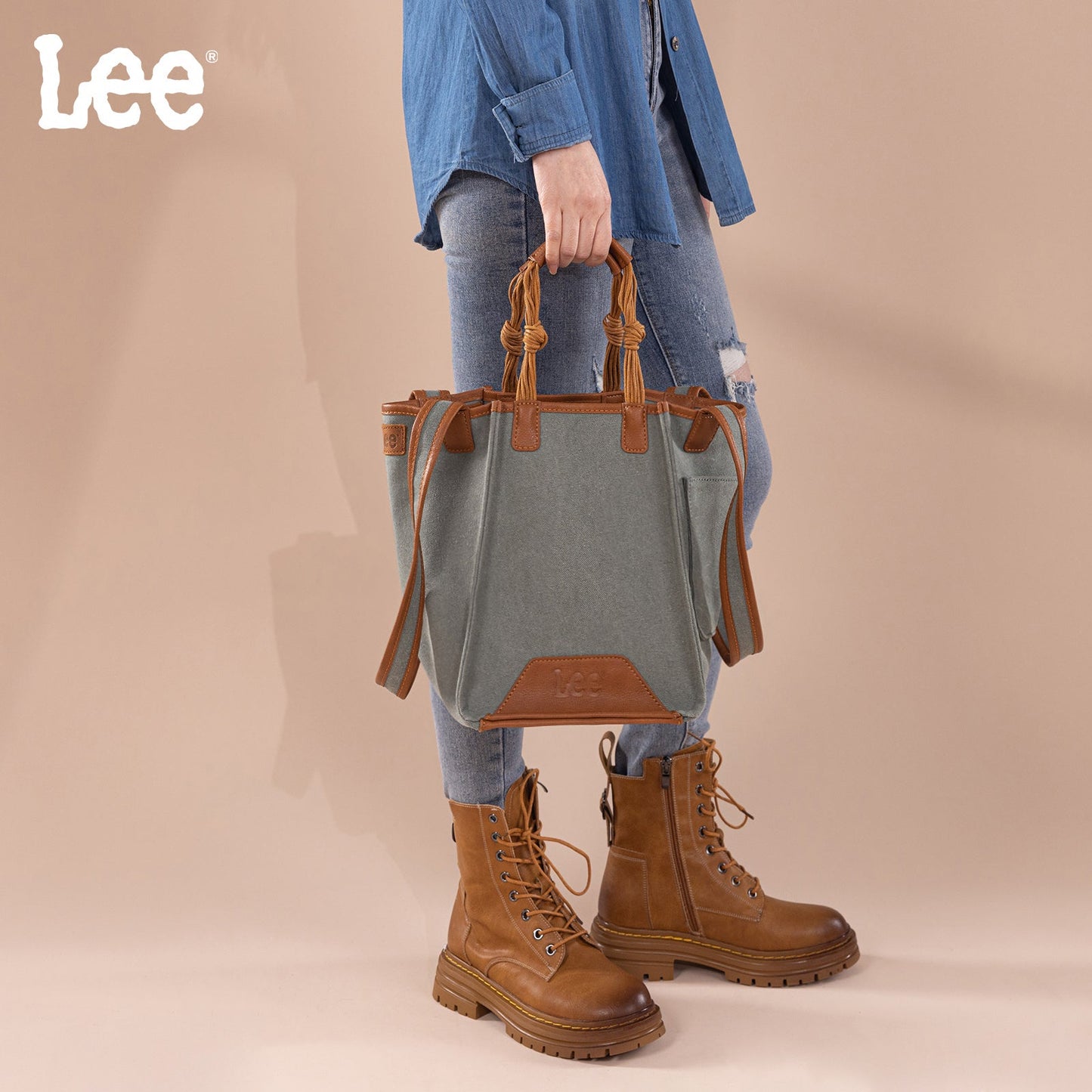 LEE53-002   LEE Canvas Top Knot Handle Tote Bag/Shoulder Bag
