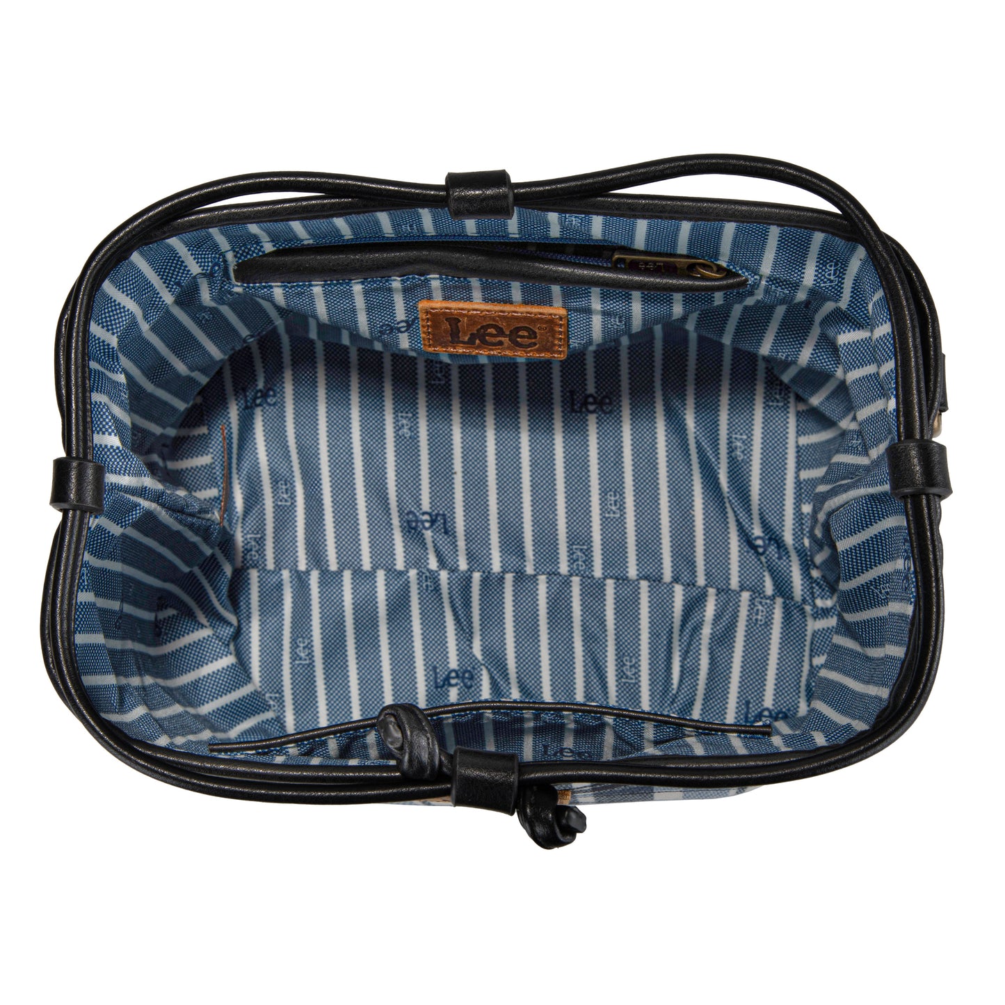 LEE54-001  LEE Plaid Canvas Drawstring Bucket Bag/Crossbody