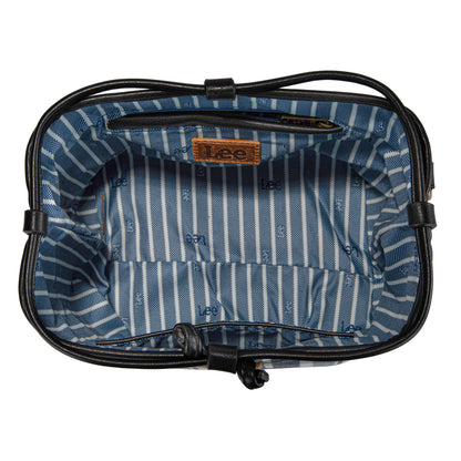 LEE54-001  LEE Plaid Canvas Drawstring Bucket Bag/Crossbody