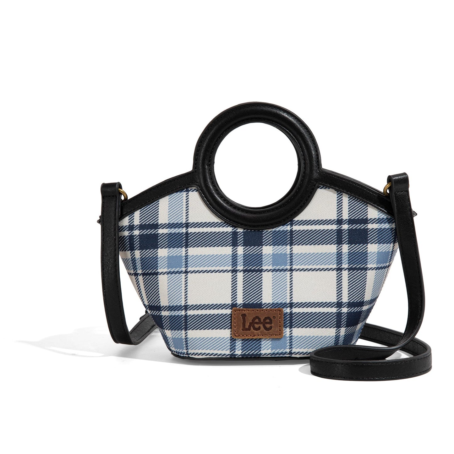 LEE54-003  LEE Plaid Canvas Top Handle Small Tote/Crossbody