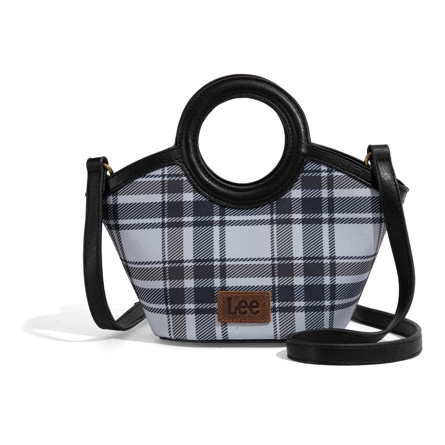 LEE54-003  LEE Plaid Canvas Top Handle Small Tote/Crossbody