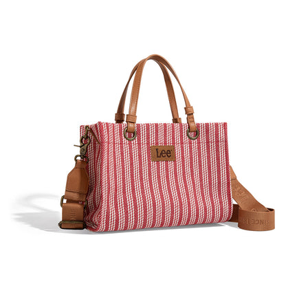 LEE55-001  LEE Striped Collection Canvas Carry-All Tote Bag