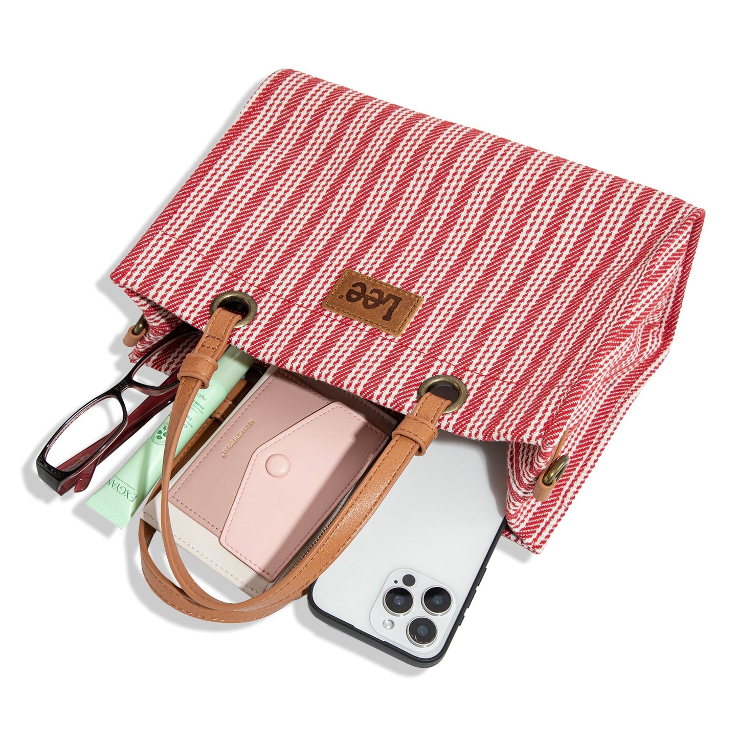 LEE55-001  LEE Striped Collection Canvas Carry-All Tote Bag