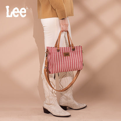 LEE55-001  LEE Striped Collection Canvas Carry-All Tote Bag