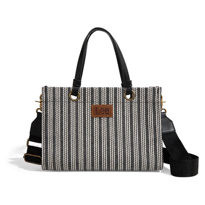 LEE55-001  LEE Striped Collection Canvas Carry-All Tote Bag