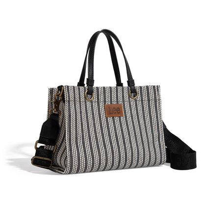 LEE55-001  LEE Striped Collection Canvas Carry-All Tote Bag