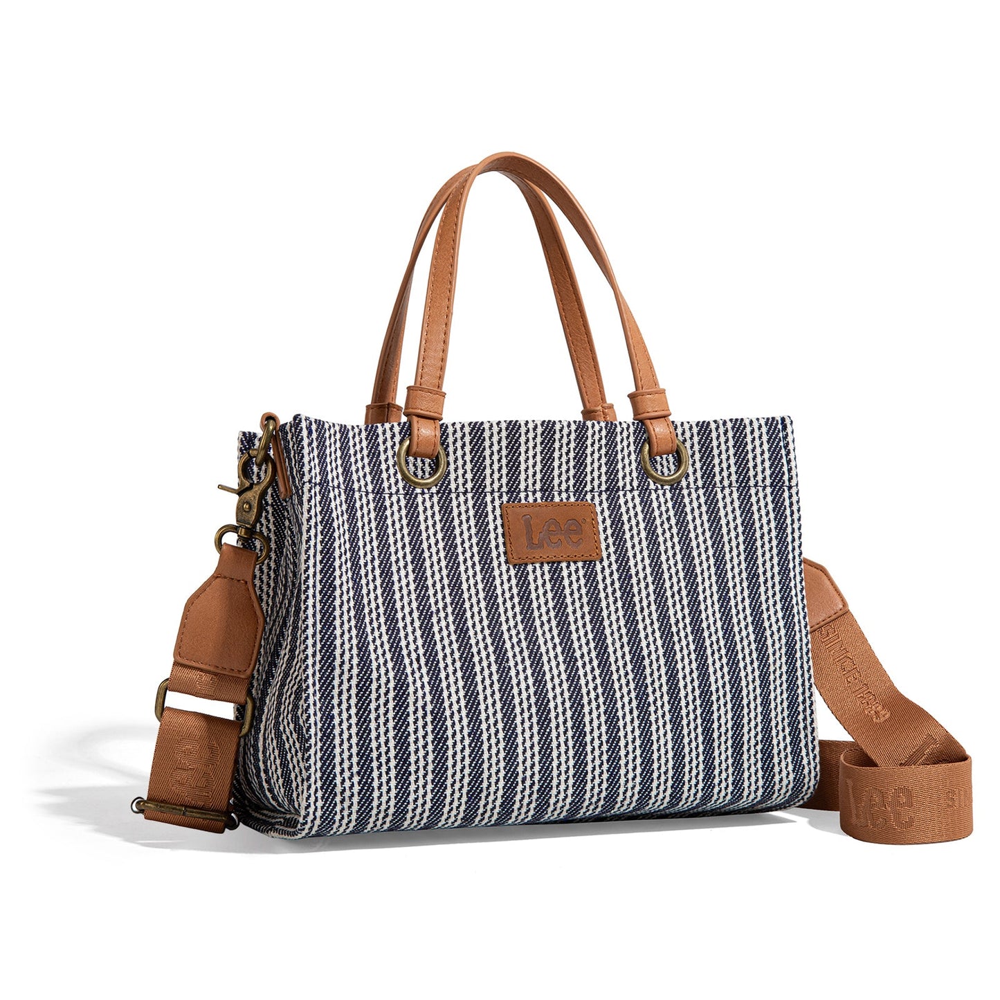 LEE55-001  LEE Striped Collection Canvas Carry-All Tote Bag