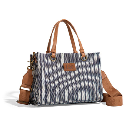 LEE55-001  LEE Striped Collection Canvas Carry-All Tote Bag