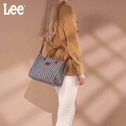 LEE55-001  LEE Striped Collection Canvas Carry-All Tote Bag