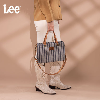 LEE55-001  LEE Striped Collection Canvas Carry-All Tote Bag