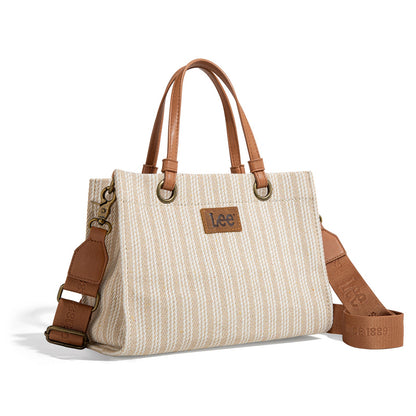 LEE55-001  LEE Striped Collection Canvas Carry-All Tote Bag