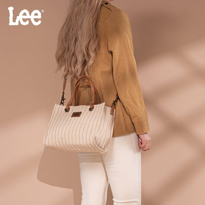 LEE55-001  LEE Striped Collection Canvas Carry-All Tote Bag