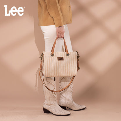 LEE55-001  LEE Striped Collection Canvas Carry-All Tote Bag