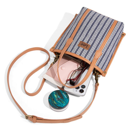 LEE55-002    LEE Stripe Collection Small Tote/Crossbody