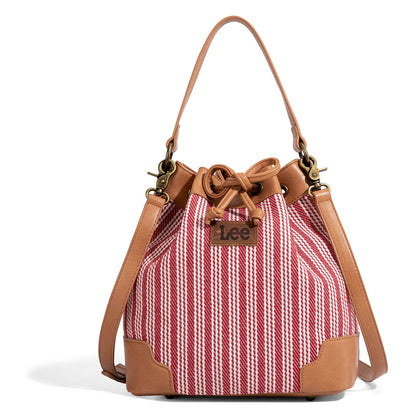 LEE55-006    LEE Stripe Collection Drawstring Bucket Crossbody Bag