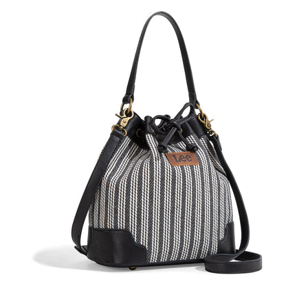 LEE55-006    LEE Stripe Collection Drawstring Bucket Crossbody Bag