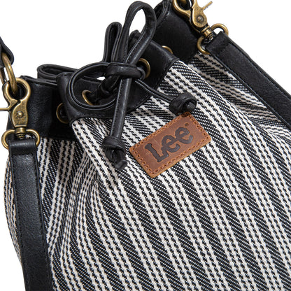 LEE55-006    LEE Stripe Collection Drawstring Bucket Crossbody Bag