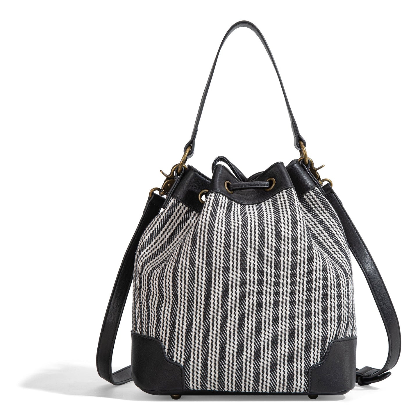 LEE55-006    LEE Stripe Collection Drawstring Bucket Crossbody Bag