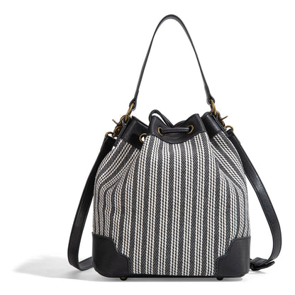 LEE55-006    LEE Stripe Collection Drawstring Bucket Crossbody Bag