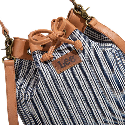 LEE55-006    LEE Stripe Collection Drawstring Bucket Crossbody Bag