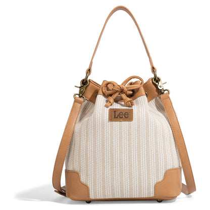 LEE55-006    LEE Stripe Collection Drawstring Bucket Crossbody Bag