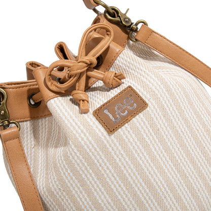 LEE55-006    LEE Stripe Collection Drawstring Bucket Crossbody Bag