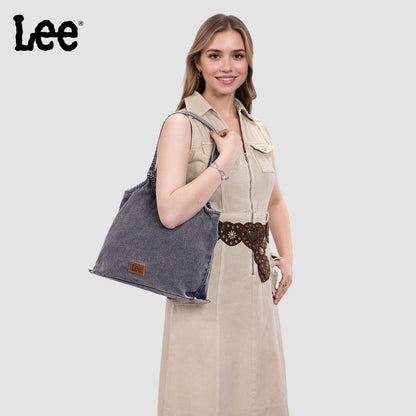 LEE63-001    LEE  Denim Canvas Tote Bag/Shoulder Bag - Black