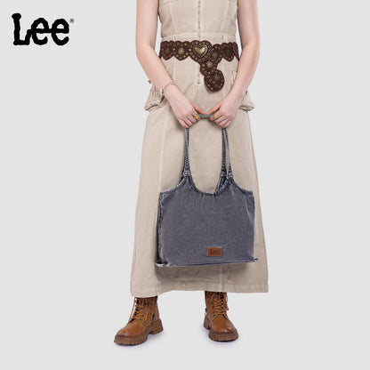LEE63-001    LEE  Denim Canvas Tote Bag/Shoulder Bag - Black