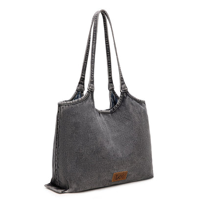 LEE63-001    LEE  Denim Canvas Tote Bag/Shoulder Bag - Black